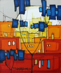 Salman Farooqi, 10 x 12 Inch, Acrylic on Canvas, Cityscape Painting-AC-SF-178